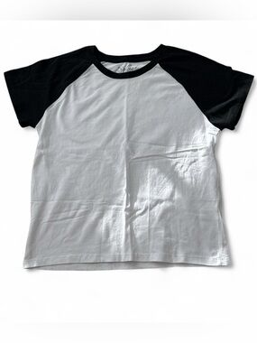Black & White Raglan Baseball Tee